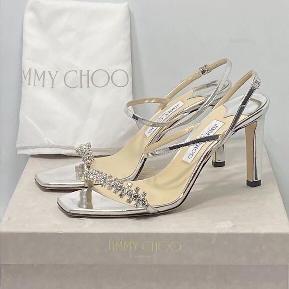 Jimmy Choo Meira Embellished Patent Leather Sandals size 39 - Picture 11 of 13